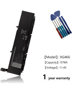 Batería de Reemplazo XG4K6 para Dell XPS 17 9700 11.4V 97Wh 2