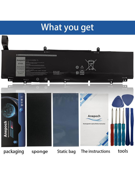 Batería de Reemplazo XG4K6 para Dell XPS 17 9700 11.4V 97Wh