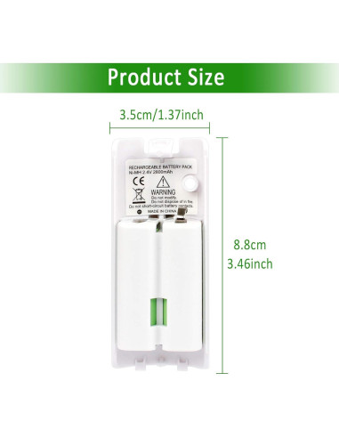 Baterías Recargables Kulannder 2800mAh para Wii Remote - 4 Pcs