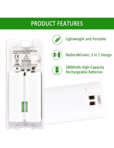 Baterías Recargables Kulannder 2800mAh para Wii Remote - 4 Pcs