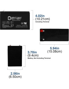 Batería Mighty Max 12V 8AH SLA para APC Back-UPS ES 550VA 2