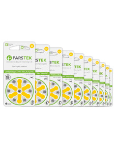 Baterías para Audífonos ParsTek Tamaño 10 - 60 Piezas 1.45V