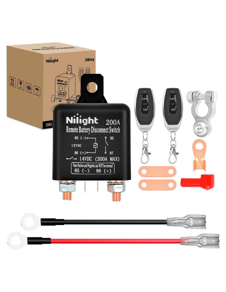 Interruptor de Desconexión de Batería Remota Nilight 200A 12V