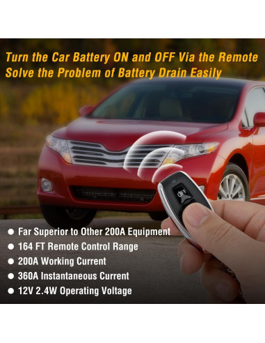 Interruptor de Desconexión de Batería Remota Nilight 200A 12V