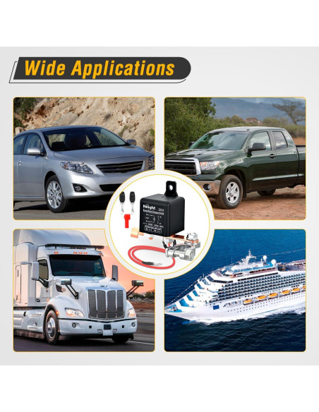 Interruptor de Desconexión de Batería Remota Nilight 200A 12V