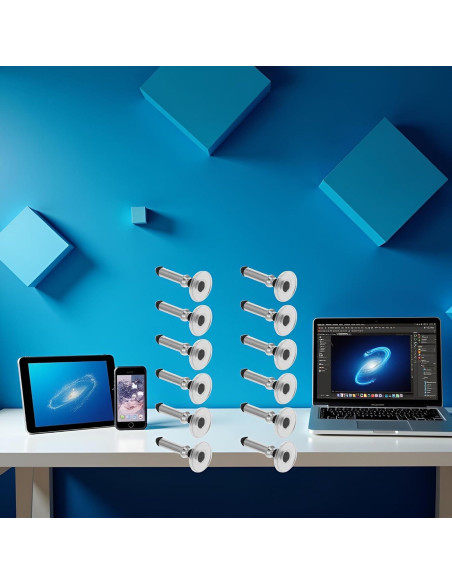 12 Puntas de Disco de Reemplazo para Lápiz Stylus Plateadas