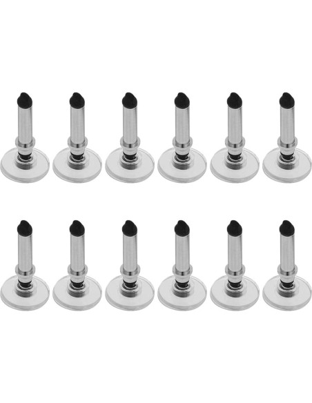 12 Puntas de Disco de Reemplazo para Lápiz Stylus Plateadas