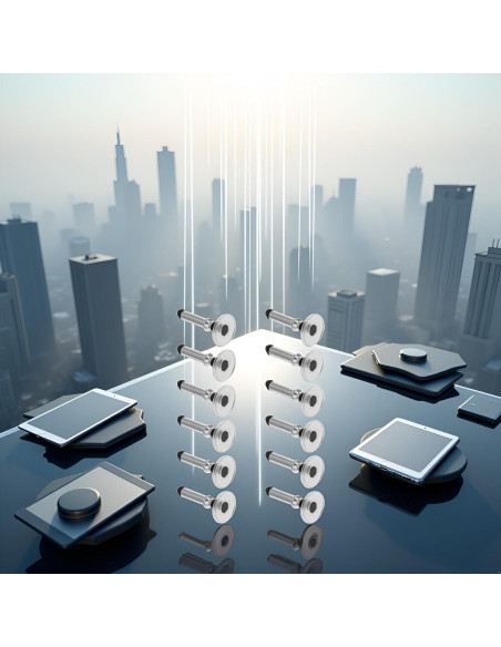 12 Puntas de Disco de Reemplazo para Lápiz Stylus Plateadas