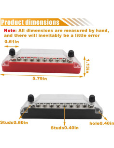 Bloque de Terminal de Barra de Bus LAINLOY 150A Rojo/Negro 2