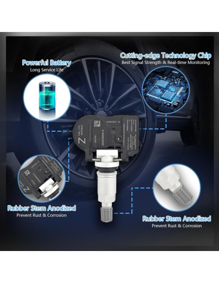 Sensor TPMS POHILA 433MHz Reemplazo para Infiniti/Nissan