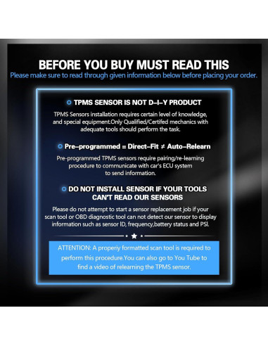 Sensor TPMS POHILA 433MHz Reemplazo para Infiniti/Nissan