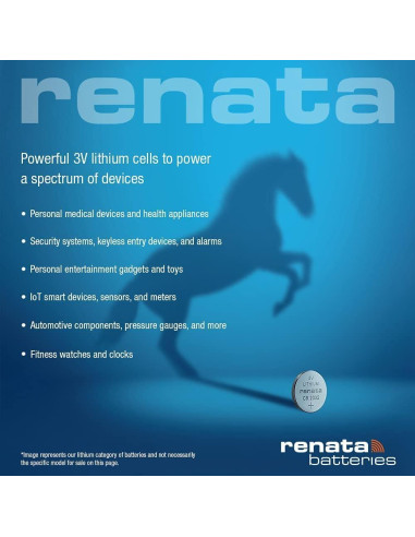 Baterías de Litio Renata CR1025 - 3V 30mAh (Paquete de 10)