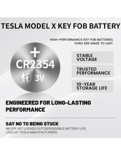 Baterías CR2354 para Llave Tesla Model X y X Plaid - Paquete de 2 2