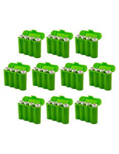 Estuche de Almacenamiento para Baterías Powertron Verde - 10 Unidades