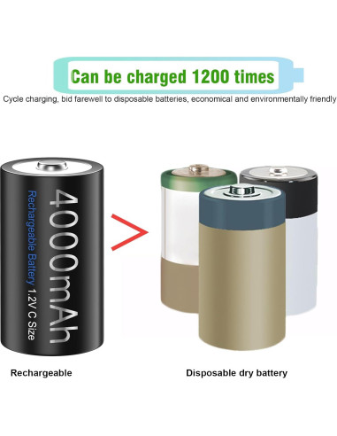 Cargador Universal con 4 Baterías Recargables C Palowextra