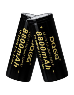 Batería Recargable 26650 PAOWANG 8800mAh Flat Top 2 Piezas