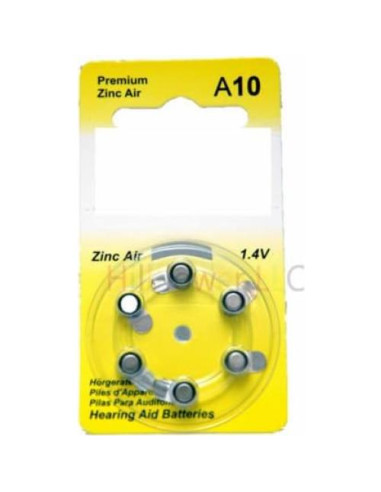 Baterías Óxido de Zinc A10 Hillflower 18 Piezas 1.45V