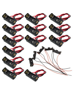 Paquete de 18 Soportes de Batería A23 12V con Cables Negro