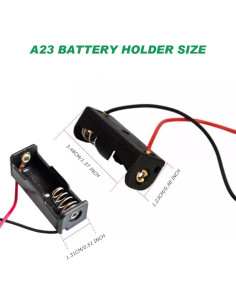 Paquete de 18 Soportes de Batería A23 12V con Cables Negro 2