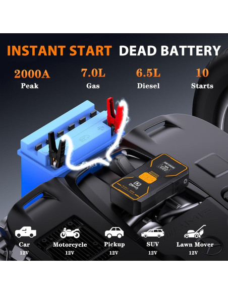 Arrancador de Salto Dspark B31 2000A con Compresor 150PSI