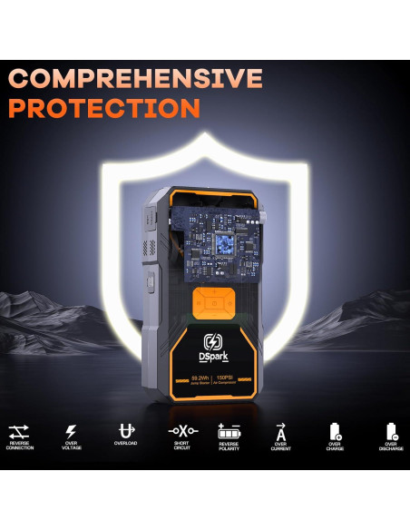 Arrancador de Salto Dspark B31 2000A con Compresor 150PSI