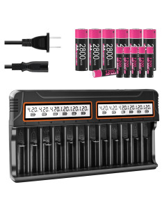 Cargador de Baterías Recargables BOANV 12 Slots USB LCD