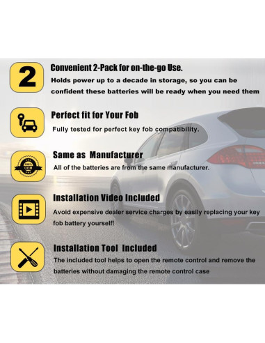 Baterías CR2025 para Llave Remota Mazda y Toyota - Paquete de 2