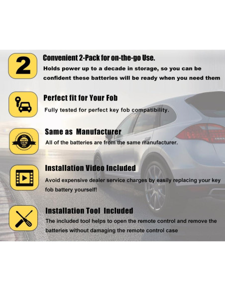 Baterías CR2025 para Llave Remota Mazda y Toyota - Paquete de 2