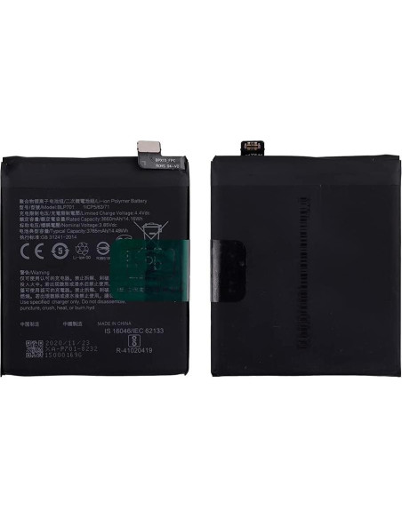 Batería de Reemplazo BLP701 para Oppo Reno PCAM00, PCAT00