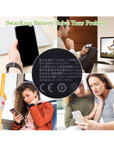 Batería de Reemplazo BLP701 para Oppo Reno PCAM00, PCAT00