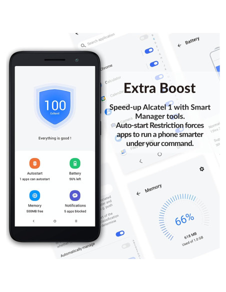 Smartphone Alcatel 1 16GB Pantalla 5" Dual SIM 4G Negro