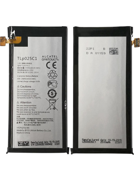 Batería de Reemplazo Alcatel Pop 4 TLP025C1 2500 mAh con Herramientas