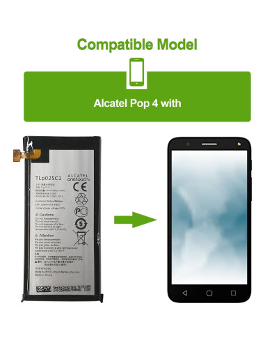 Batería de Reemplazo Alcatel Pop 4 TLP025C1 2500 mAh con Herramientas