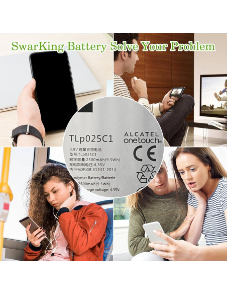 Batería de Reemplazo Alcatel Pop 4 TLP025C1 2500 mAh con Herramientas