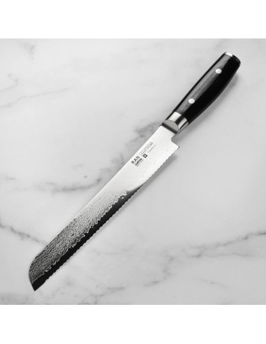 Cuchillo de Pan Yaxell Ran Plus 23 cm Damasco Hecho en Japón