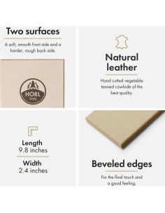 Piel de Afilar HORL - Cuero Marrón, 24.89x6.1 cm, Hecho en Alemania 2