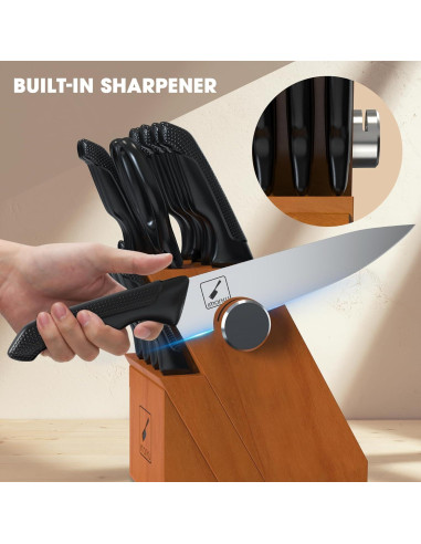 Juego de cuchillos de cocina imarku 14 piezas acero inoxidable