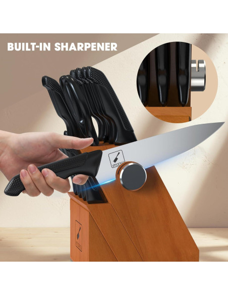 Juego de cuchillos de cocina imarku 14 piezas acero inoxidable