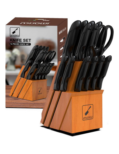 Juego de cuchillos de cocina imarku 14 piezas acero inoxidable