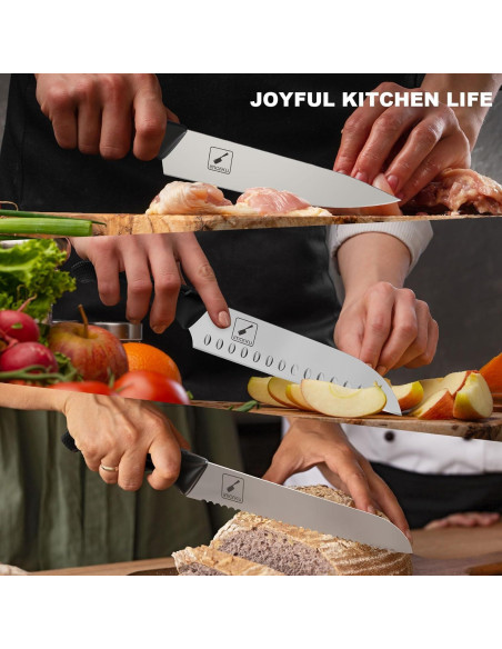 Juego de cuchillos de cocina imarku 14 piezas acero inoxidable