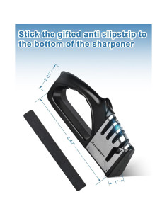 Afilador de cuchillos 4 en 1 NestaWave, acero inoxidable, negro/plata 2