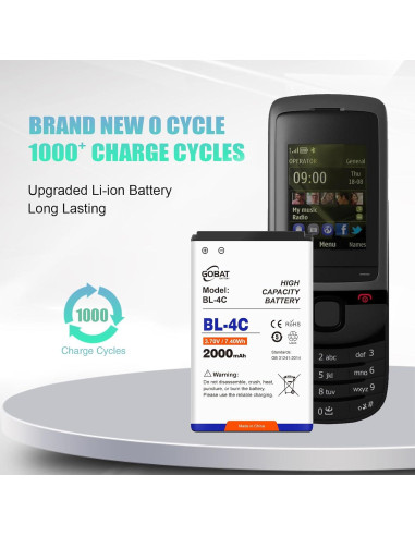 Batería BL-4C 2000mAh para Nokia 6088 6100 6101 6102