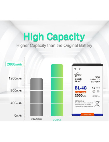 Batería BL-4C 2000mAh para Nokia 6088 6100 6101 6102