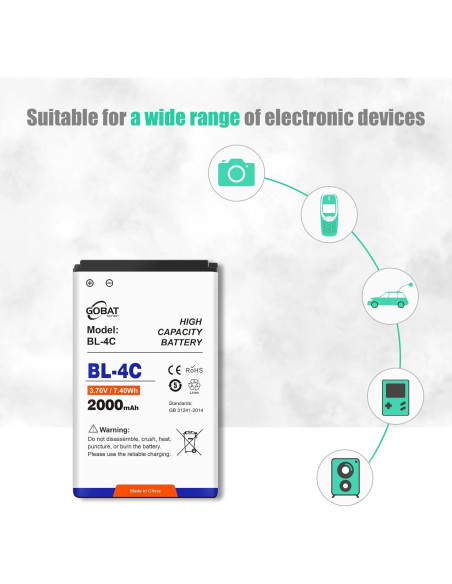 Batería BL-4C 2000mAh para Nokia 6088 6100 6101 6102