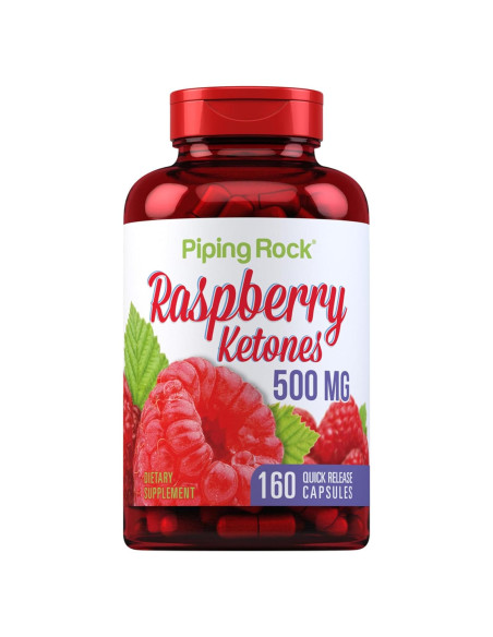 Cetonas de Frambuesa Piping Rock 500mg - 160 Cápsulas Sin OGM