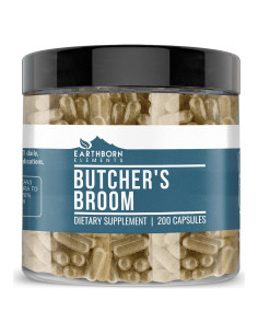 Escoba de Butcher Earthborn Elements 200 Cápsulas Puras Sin Aditivos
