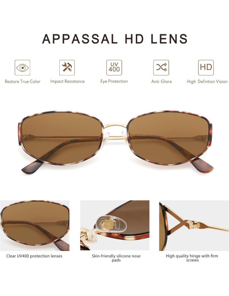 Gafas de Sol Ovaladas Retro Metal UV400 Unisex AP3625