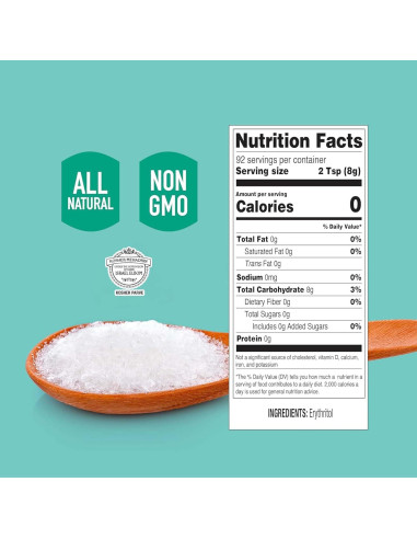 Edulcorante de Eritritol Roots Circle 737g - Sin Calorías, Natural