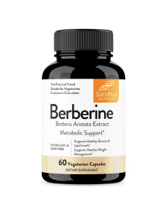 Suplemento de Berberina HCL Sandhu 500mg 60 cápsulas Vegetariano