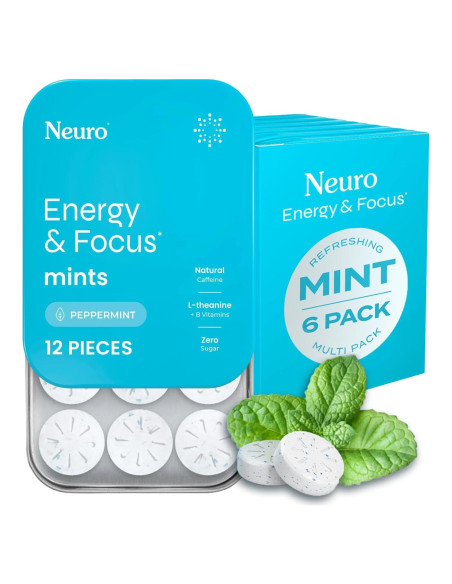 Mentas Energéticas Neuro Sin Azúcar 72 Unidades 80mg Cafeína
